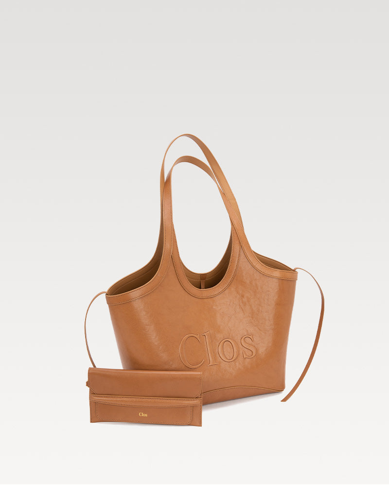 Vastote series top-grain vegetable-tanned leather tote bag