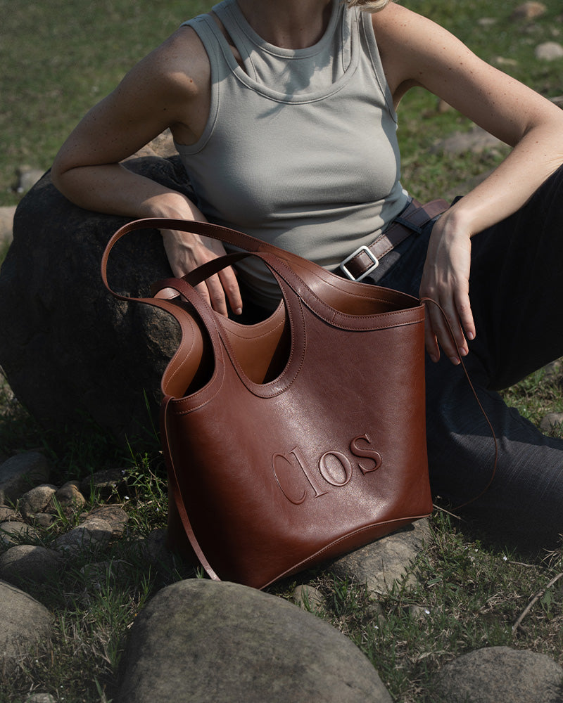 Vastote series top-grain vegetable-tanned leather tote bag
