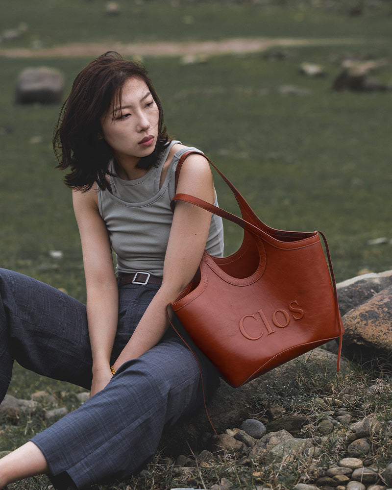 Vastote series top-grain vegetable-tanned leather tote bag