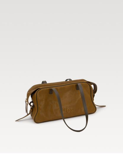 Pamperly Medium Mist-Waxed Vegetable-Tanned  Top-Grain Leather Boston Bag