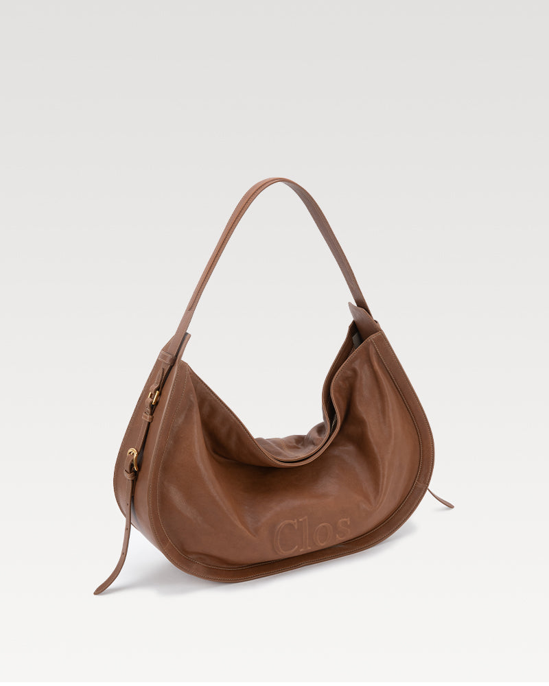 CarryFree Series Large Vegetable-Tanned Lambskin Hobo Bag