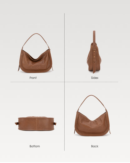 CarryFree Series Small Vegetable-Tanned Lambskin Hobo Bag