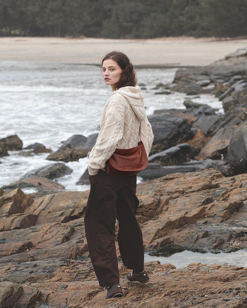 CarryFree Series Small Vegetable-Tanned Lambskin Hobo Bag