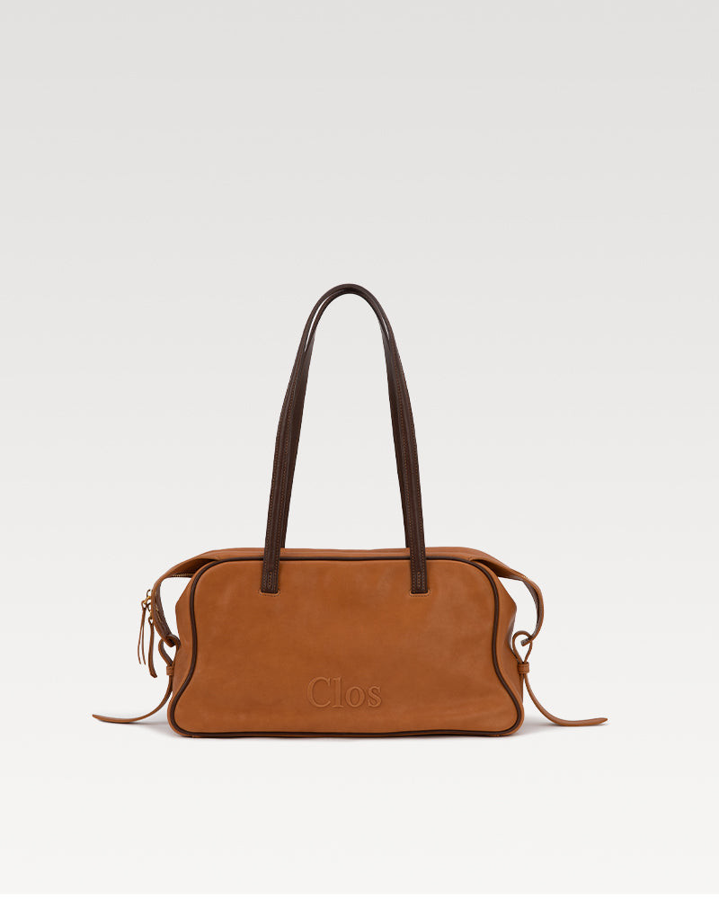 Pamperly Medium Mist-Waxed Vegetable-Tanned  Top-Grain Leather Boston Bag