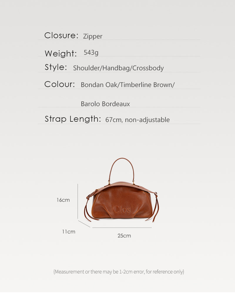 FloatBag Small Size Boat Bag in Top-Grain Cow Neck Leather