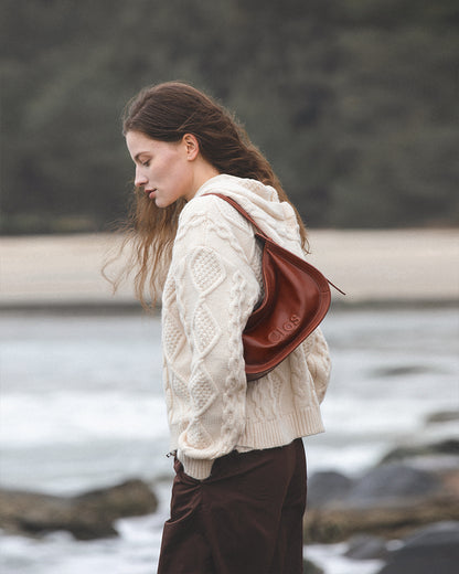 CarryFree Series Small Vegetable-Tanned Lambskin Hobo Bag
