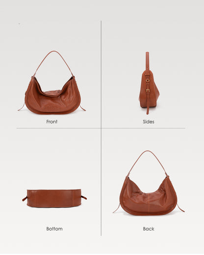 CarryFree Series Large Vegetable-Tanned Lambskin Hobo Bag