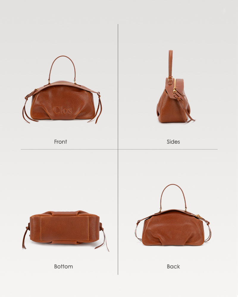 FloatBag Small Size Boat Bag in Top-Grain Cow Neck Leather
