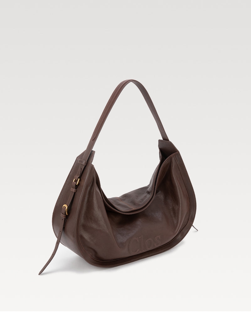 CarryFree Series Large Vegetable-Tanned Lambskin Hobo Bag