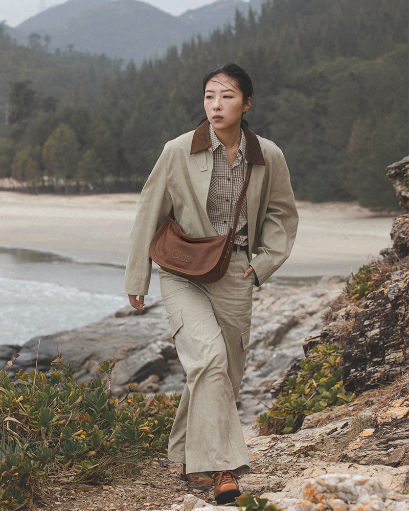 CarryFree Series Small Vegetable-Tanned Lambskin Hobo Bag