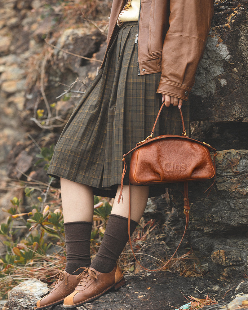 FloatBag Small Size Boat Bag in Top-Grain Cow Neck Leather