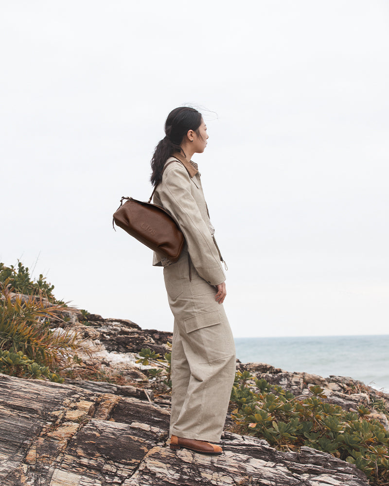 FloatBag Large Boat Bag in Top-Grain Cow Neck Leather