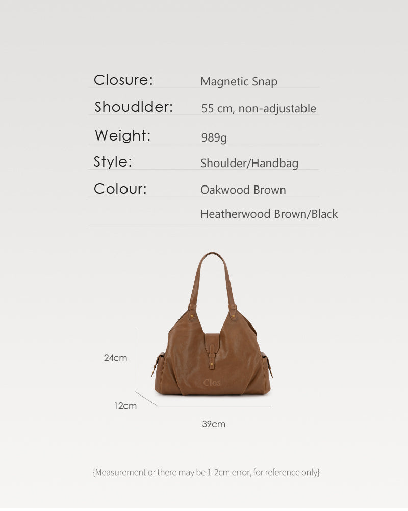 Coda Series Large Vegetable-Tanned Sheepskin Hobo Bag