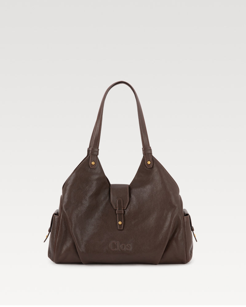Coda Series Large Vegetable-Tanned Sheepskin Hobo Bag