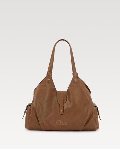 Coda Series Large Vegetable-Tanned Sheepskin Hobo Bag