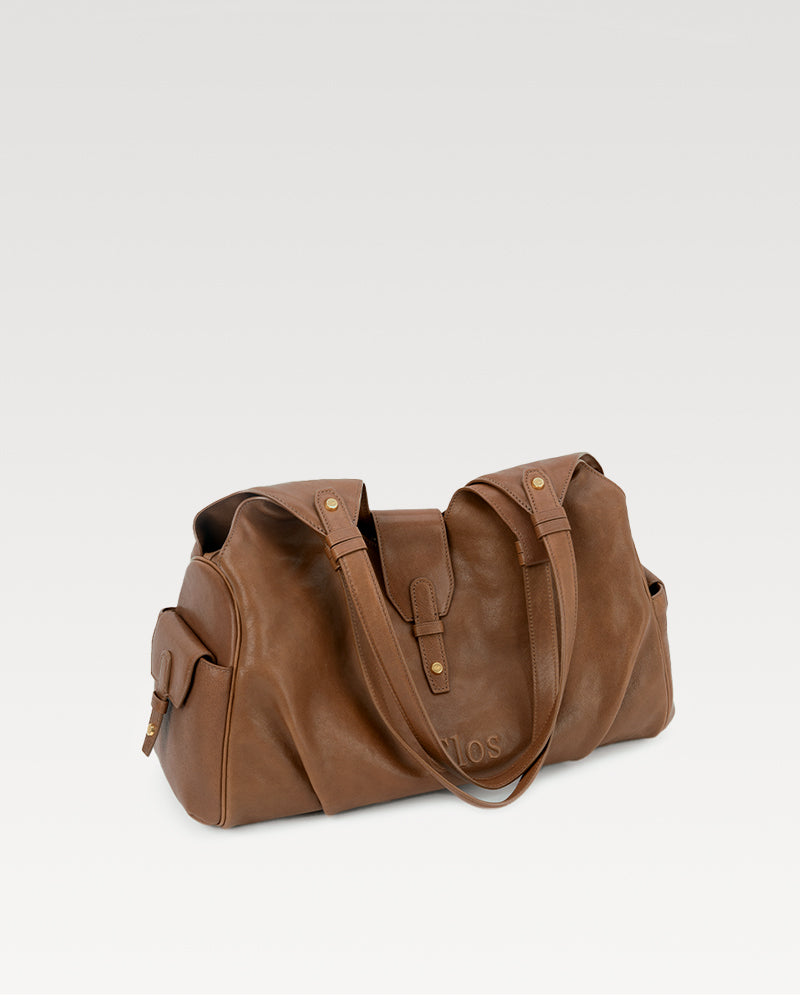 Coda Series Large Vegetable-Tanned Sheepskin Hobo Bag