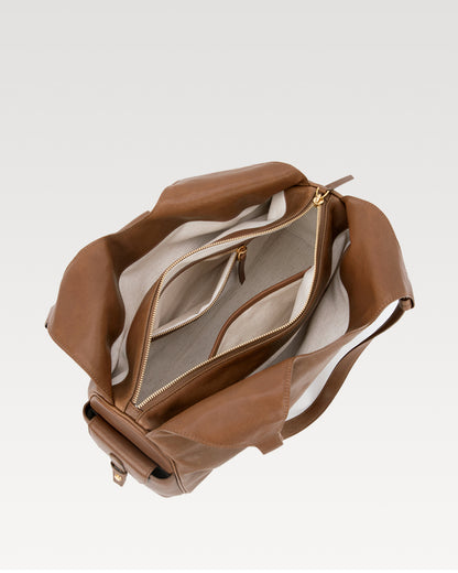 Coda Series Large Vegetable-Tanned Sheepskin Hobo Bag