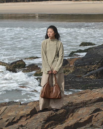 Coda Series Large Vegetable-Tanned Sheepskin Hobo Bag