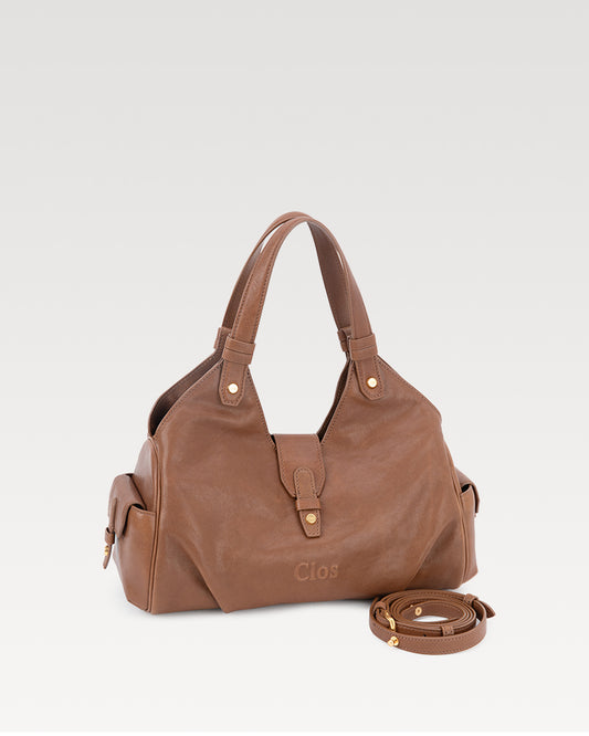 Coda Series Small Vegetable-Tanned Sheepskin Hobo Bag