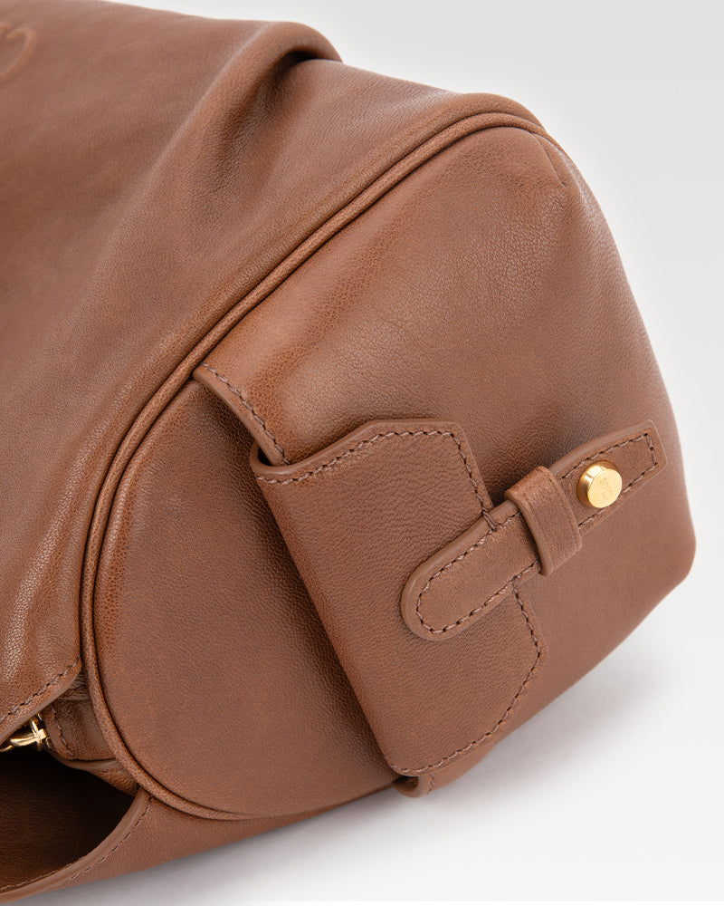Coda Series Small Vegetable-Tanned Sheepskin Hobo Bag