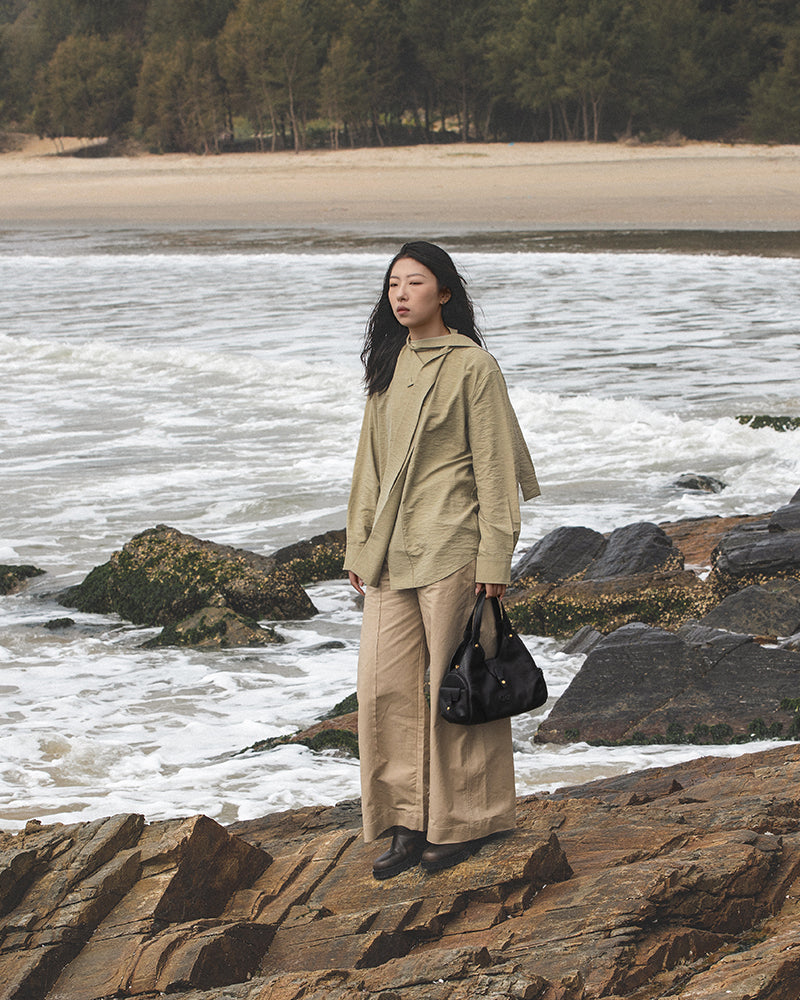 Coda Series Small Vegetable-Tanned Sheepskin Hobo Bag