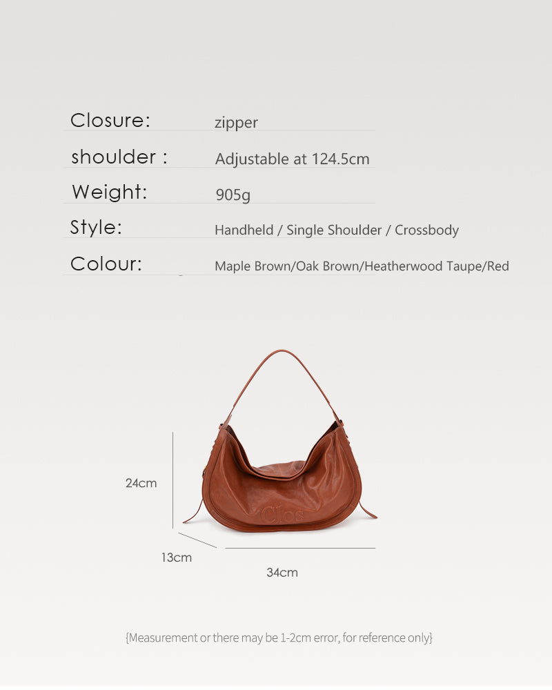 CarryFree Series Large Vegetable-Tanned Lambskin Hobo Bag