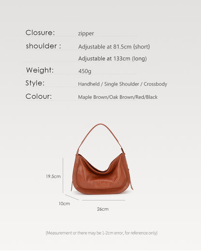 CarryFree Series Small Vegetable-Tanned Lambskin Hobo Bag